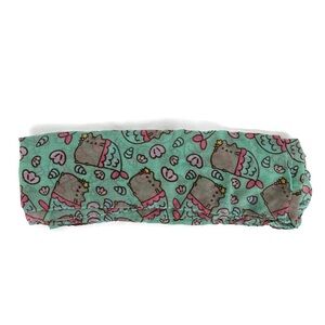 Pusheen Sheer Knit Colorful Infinity Scarf in Mint Green / Pink